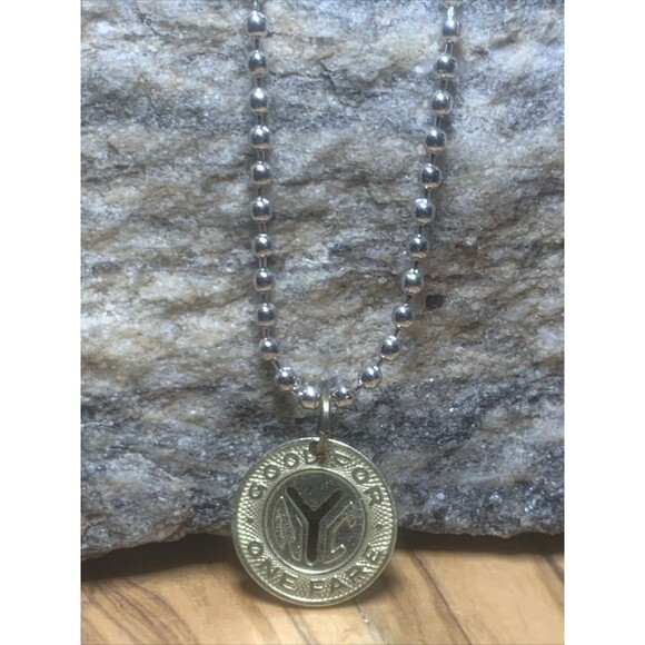Vintage Circulated NYC 1970s New York City Subway Token Pendant. Wear History! - Picture 4 of 15